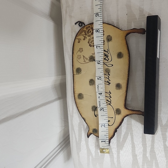 Country, Bless This Home, Pig Sign, Tin, Brown and black - Picture 8 of 9